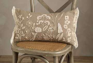 Embroidered Meadow Cushion - RUTHERFORD & Co