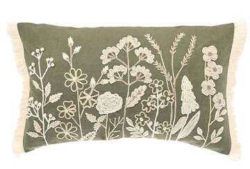 Embroidered Meadow Cushion - RUTHERFORD & Co