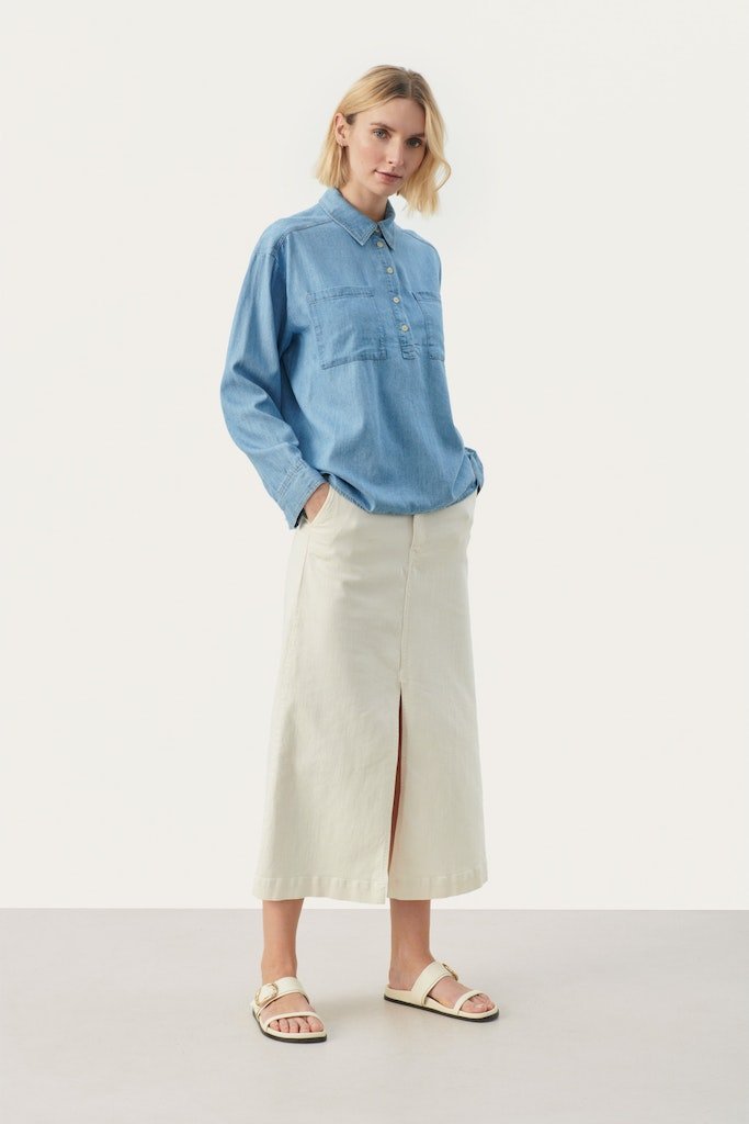 EmmarosePW Sh Shirt - Light Blue Denim - RUTHERFORD & Co