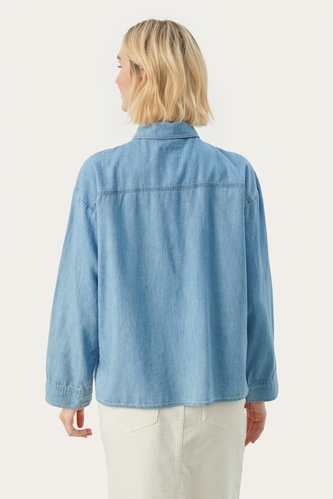 EmmarosePW Sh Shirt - Light Blue Denim - RUTHERFORD & Co
