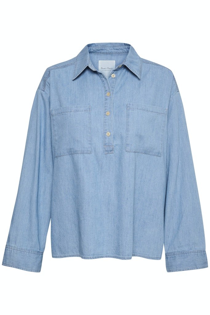 EmmarosePW Sh Shirt - Light Blue Denim - RUTHERFORD & Co