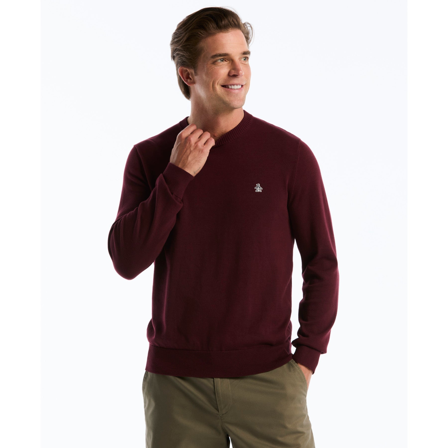 Cotton Crew Neck Sweater In Port Royale