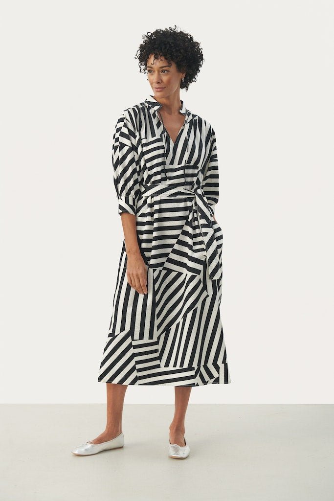 EnaPW Dr Dress - Deconstructed Stripe - RUTHERFORD & Co