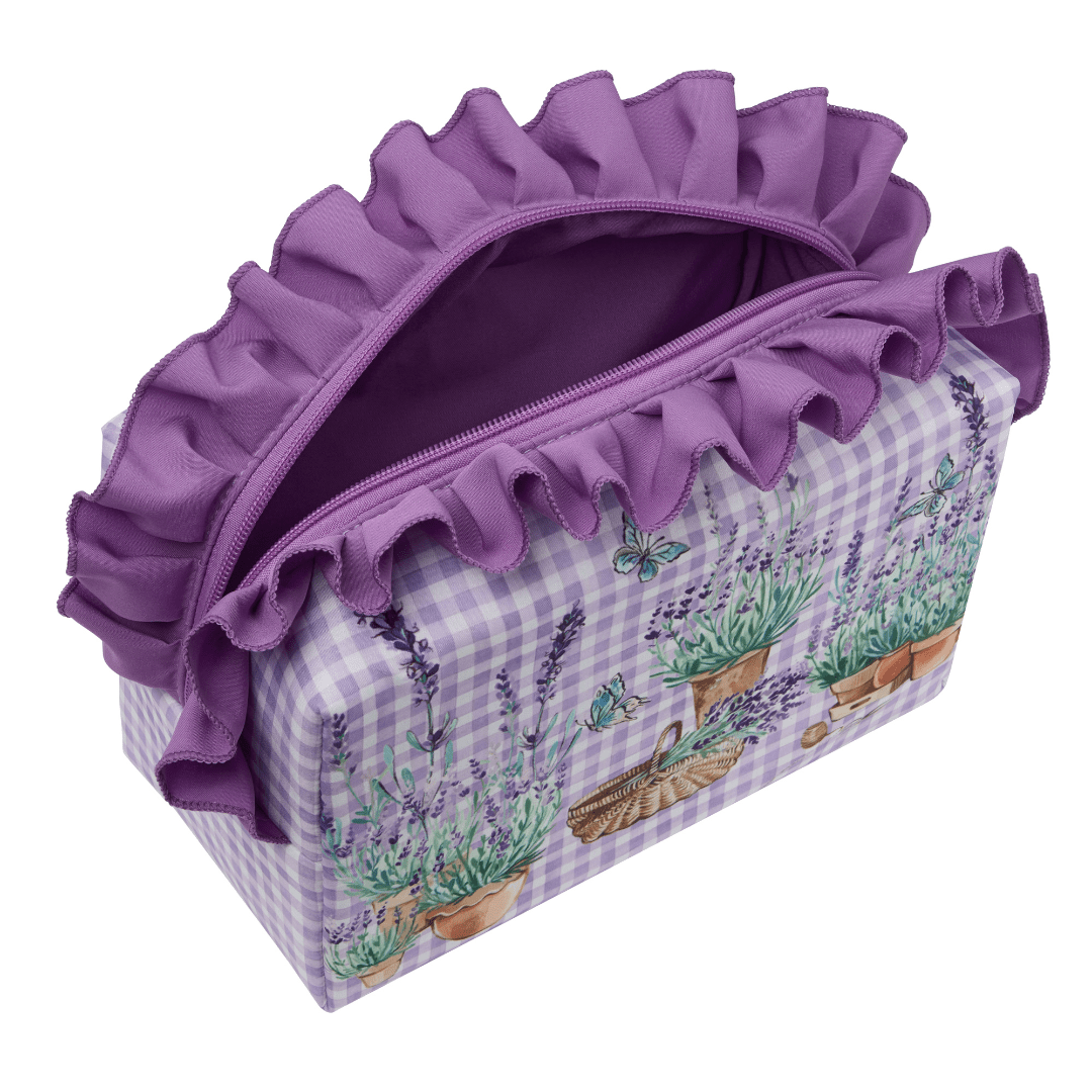 English Lavender Ruffle Wash Bag - RUTHERFORD & Co