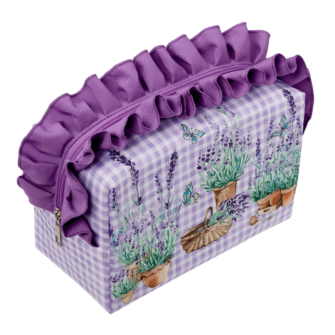 English Lavender Ruffle Wash Bag - RUTHERFORD & Co