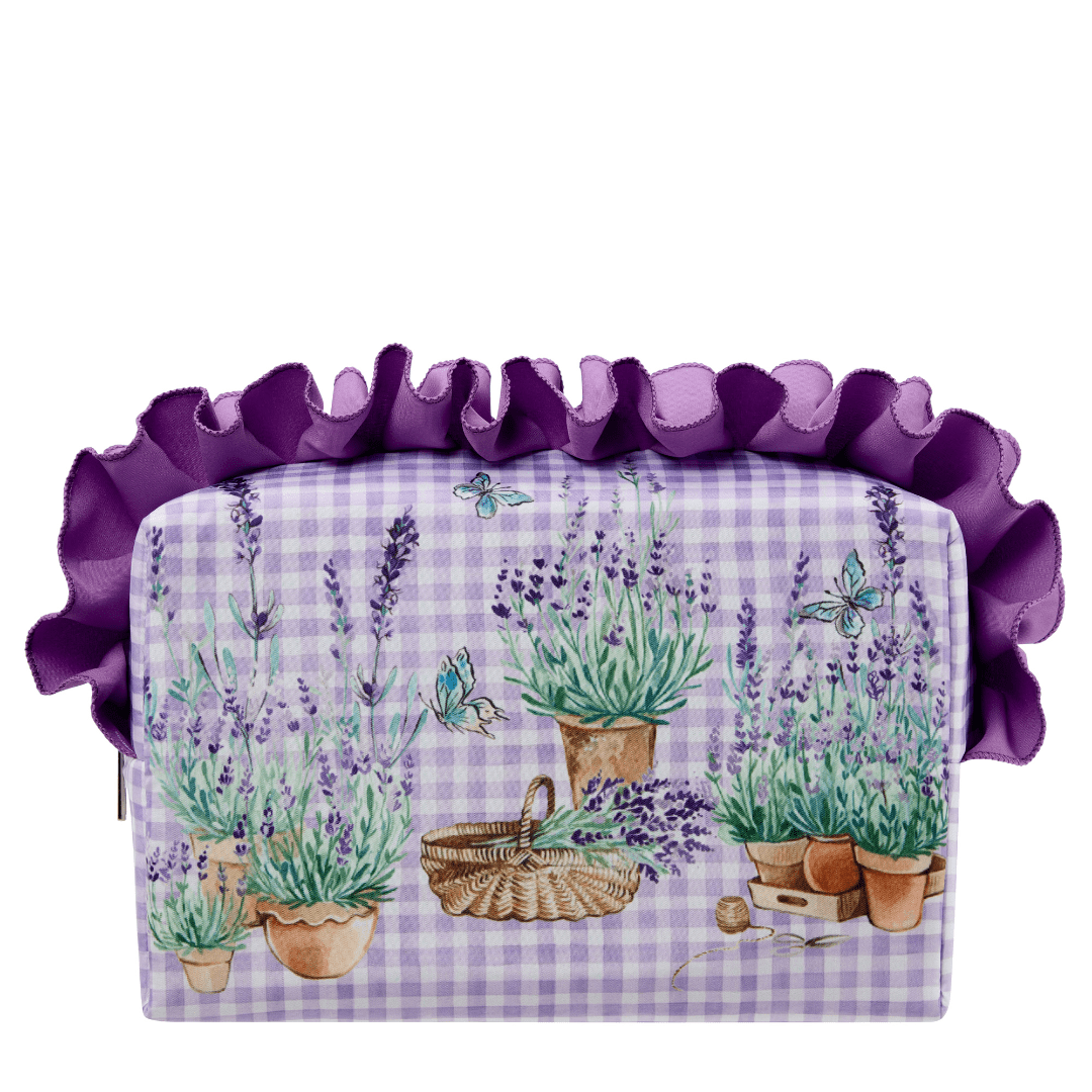English Lavender Ruffle Wash Bag - RUTHERFORD & Co
