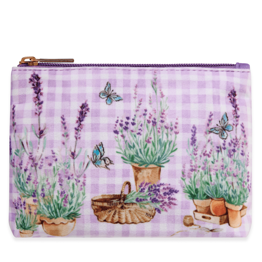 English Lavender Velvet Cosmetic Purse Set - RUTHERFORD & Co