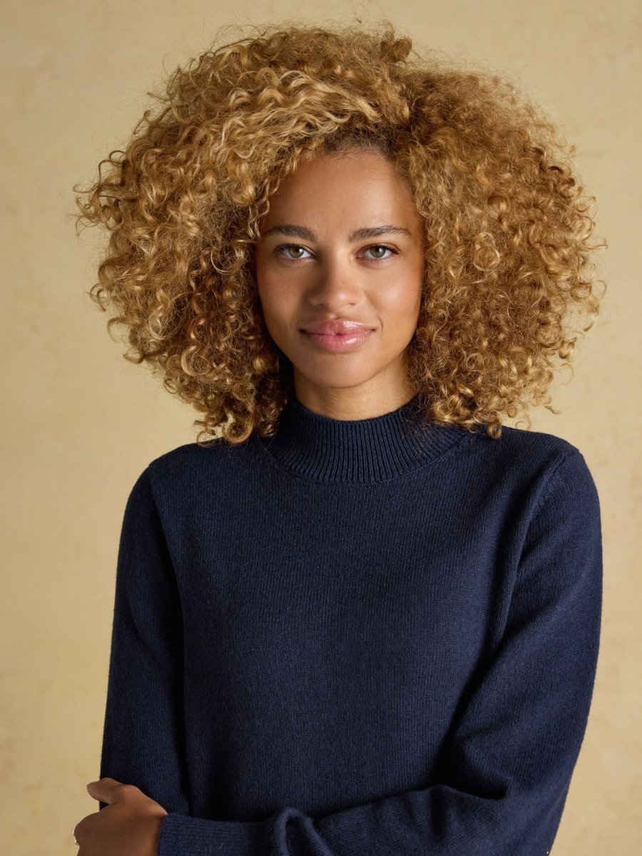 Enid Navy High Neck Jumper - RUTHERFORD & Co