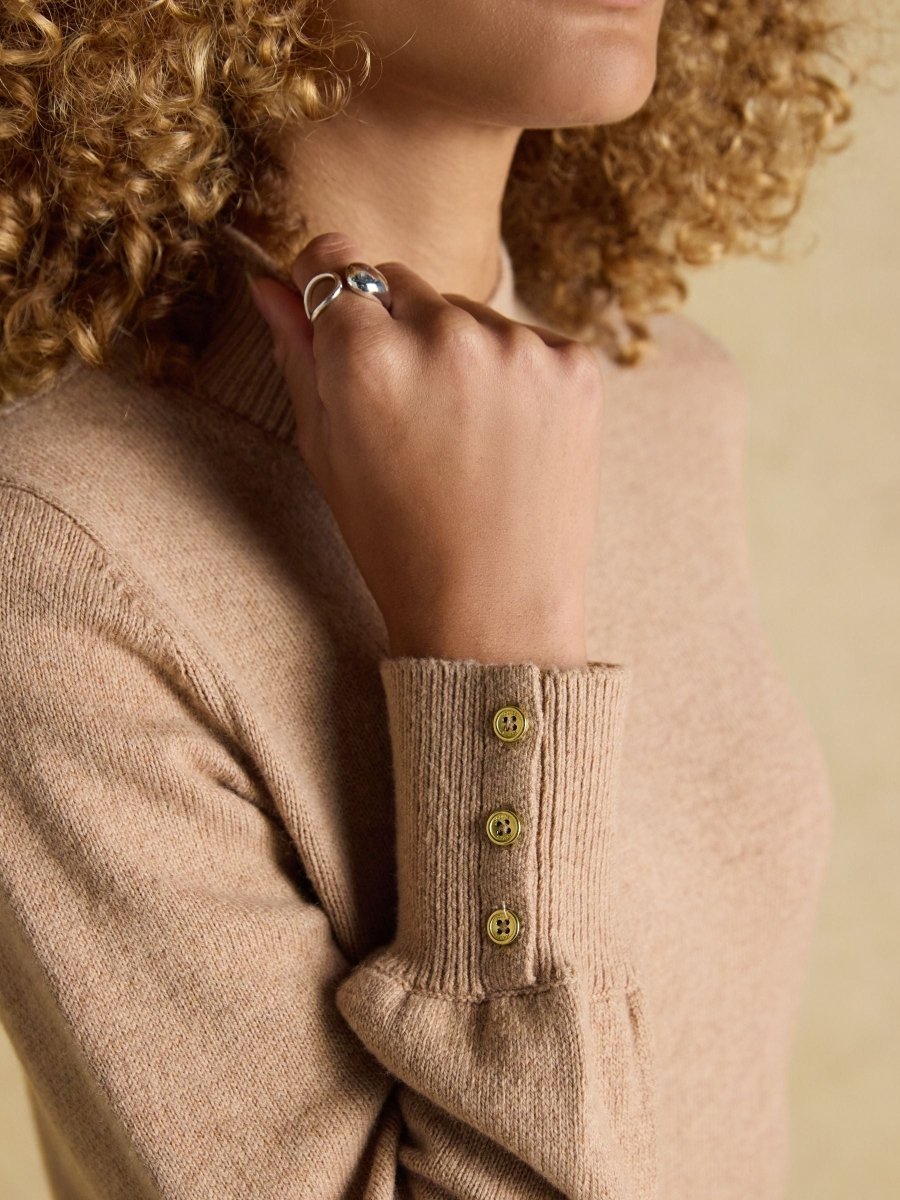 Enid Oatmeal High Neck Jumper - RUTHERFORD & Co