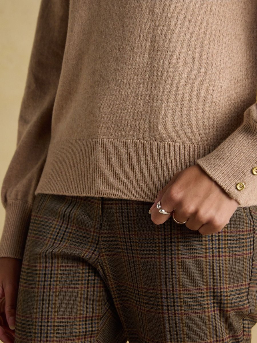 Enid Oatmeal High Neck Jumper - RUTHERFORD & Co