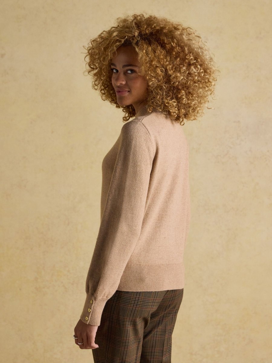 Enid Oatmeal High Neck Jumper - RUTHERFORD & Co