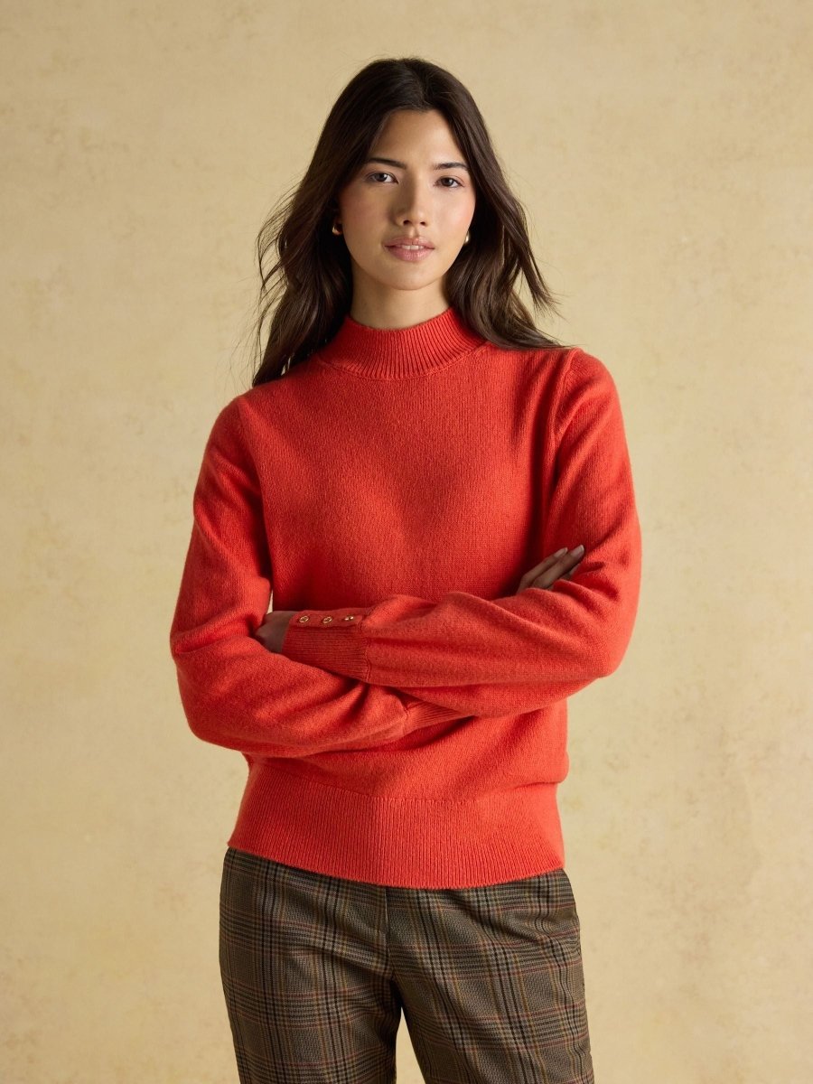 Enid Orange High Neck Jumper - RUTHERFORD & Co