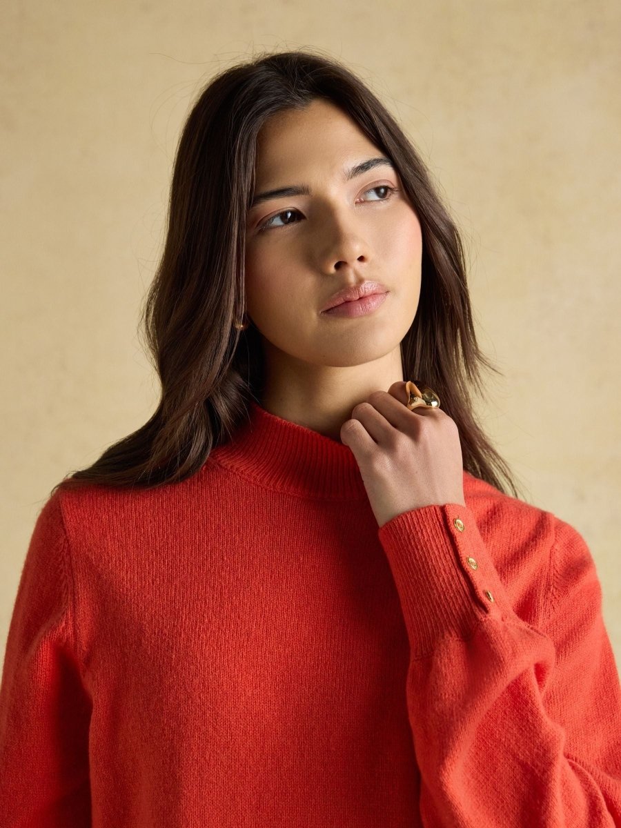 Enid Orange High Neck Jumper - RUTHERFORD & Co