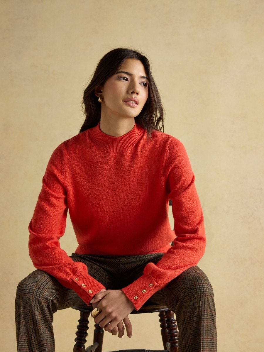 Enid Orange High Neck Jumper - RUTHERFORD & Co