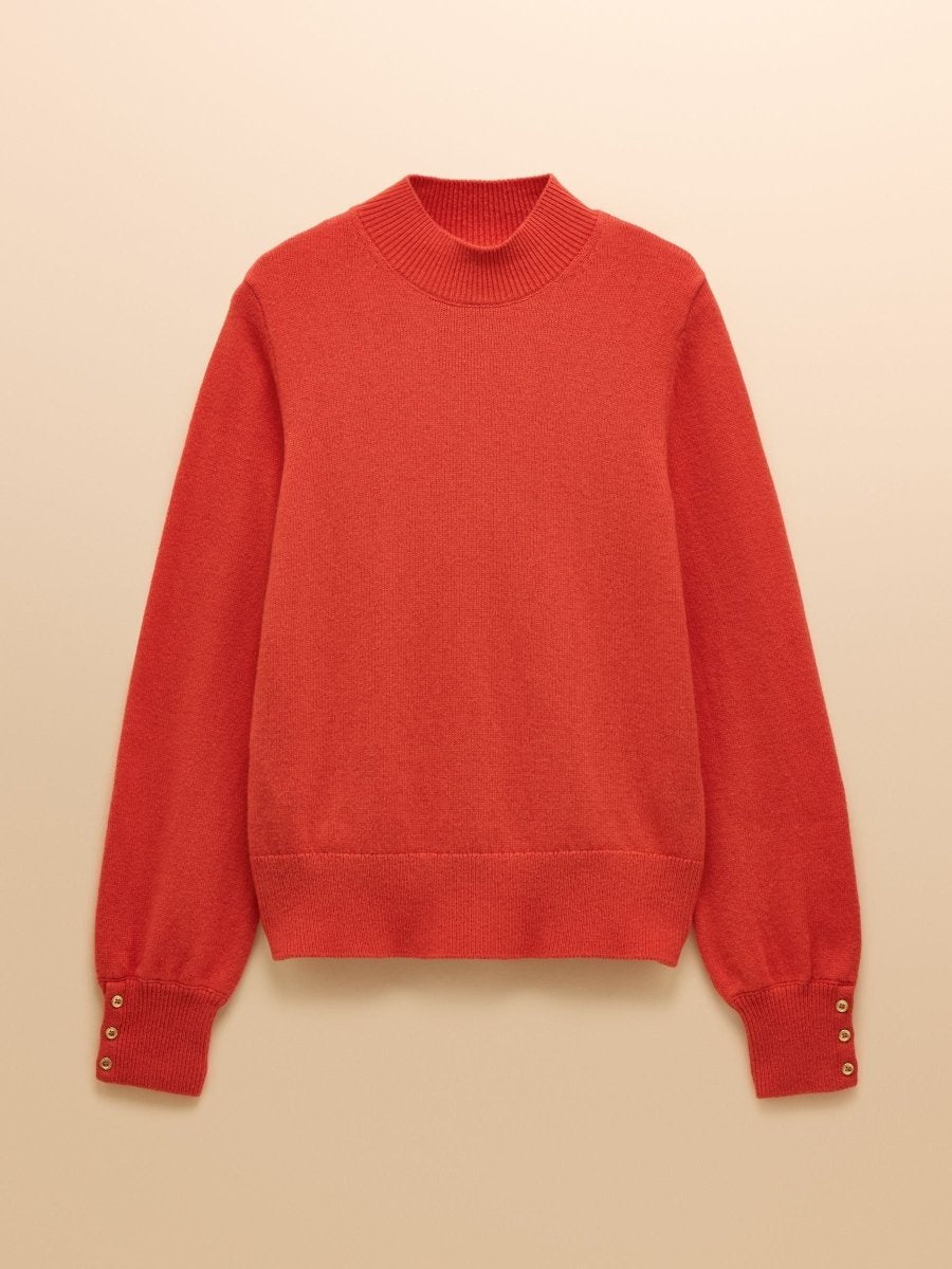 Enid Orange High Neck Jumper - RUTHERFORD & Co