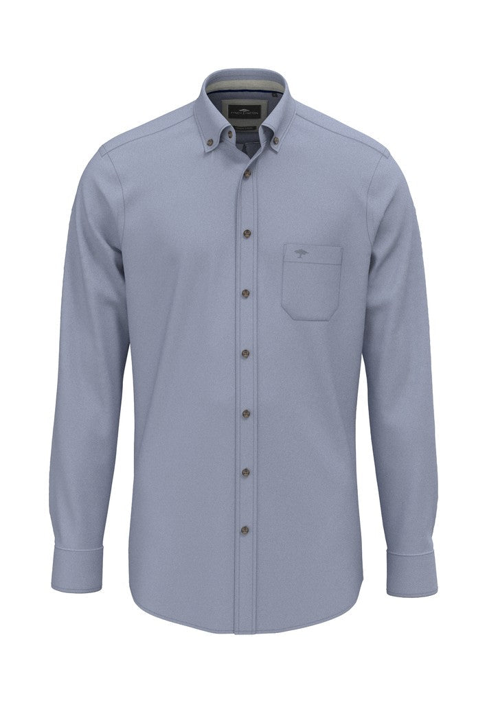 Essential Herringbone Shirt - Air Blue - RUTHERFORD & Co