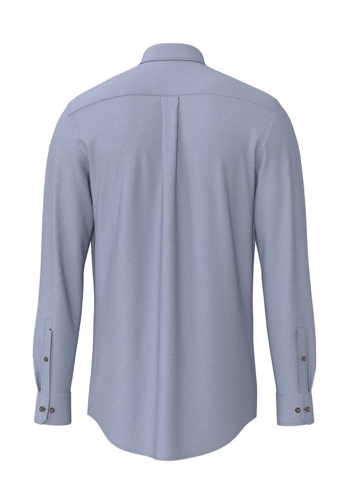 Essential Herringbone Shirt - Air Blue - RUTHERFORD & Co