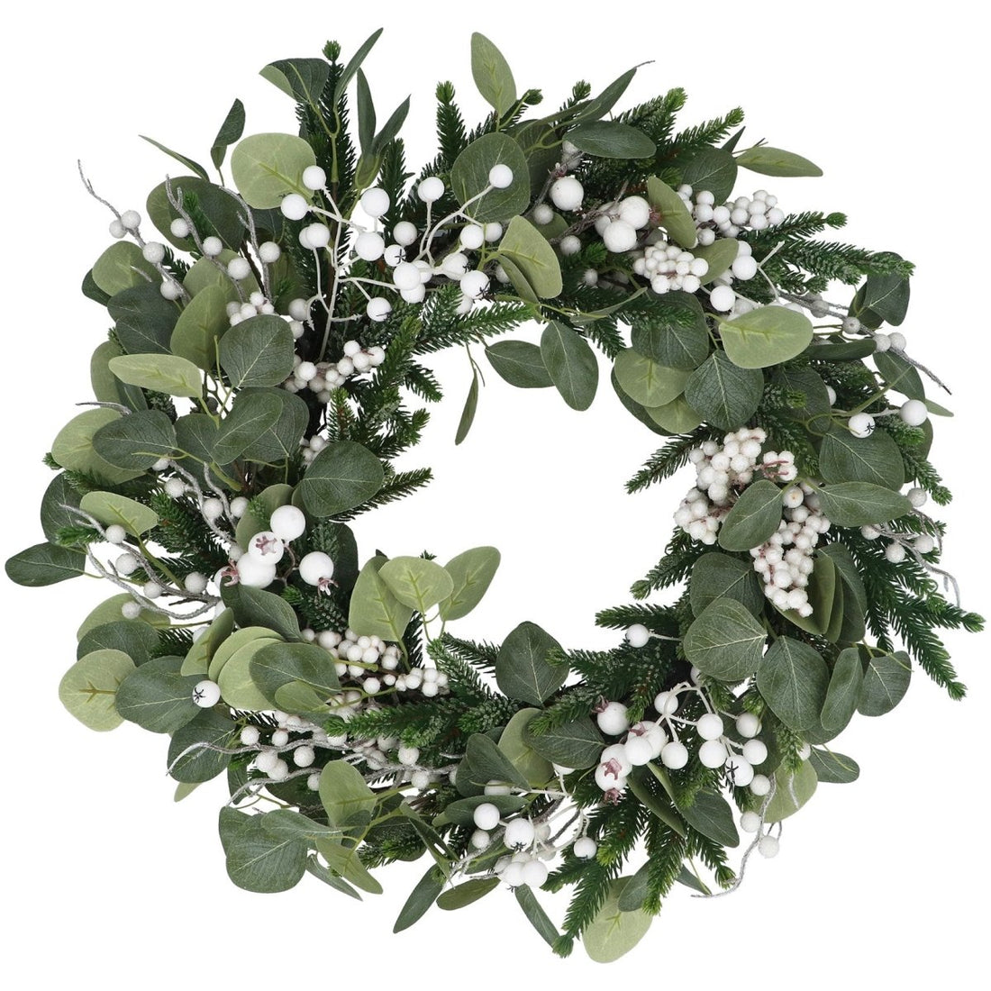 Eucalyptus w White Berries Wreath - RUTHERFORD & Co