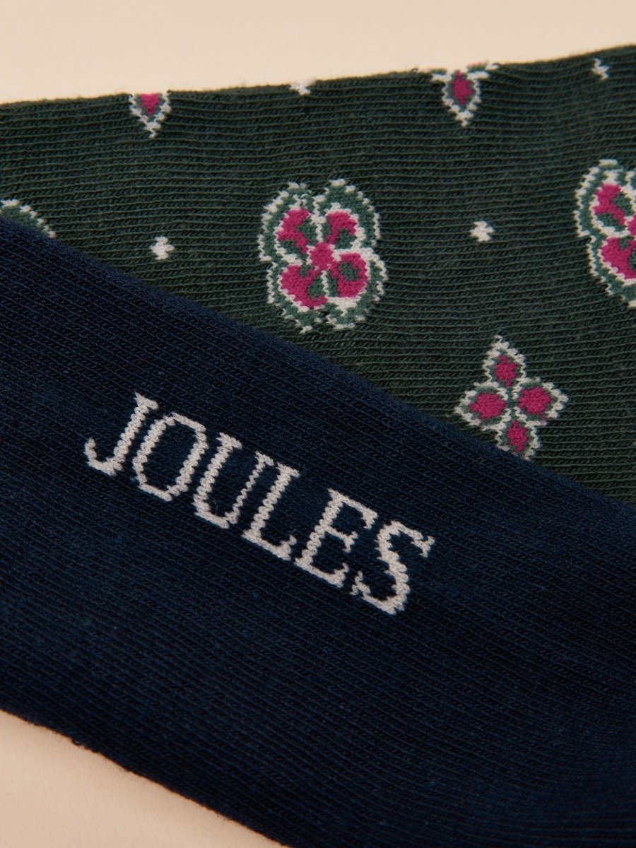Everyday Green/Navy 2 Pack Socks - RUTHERFORD & Co