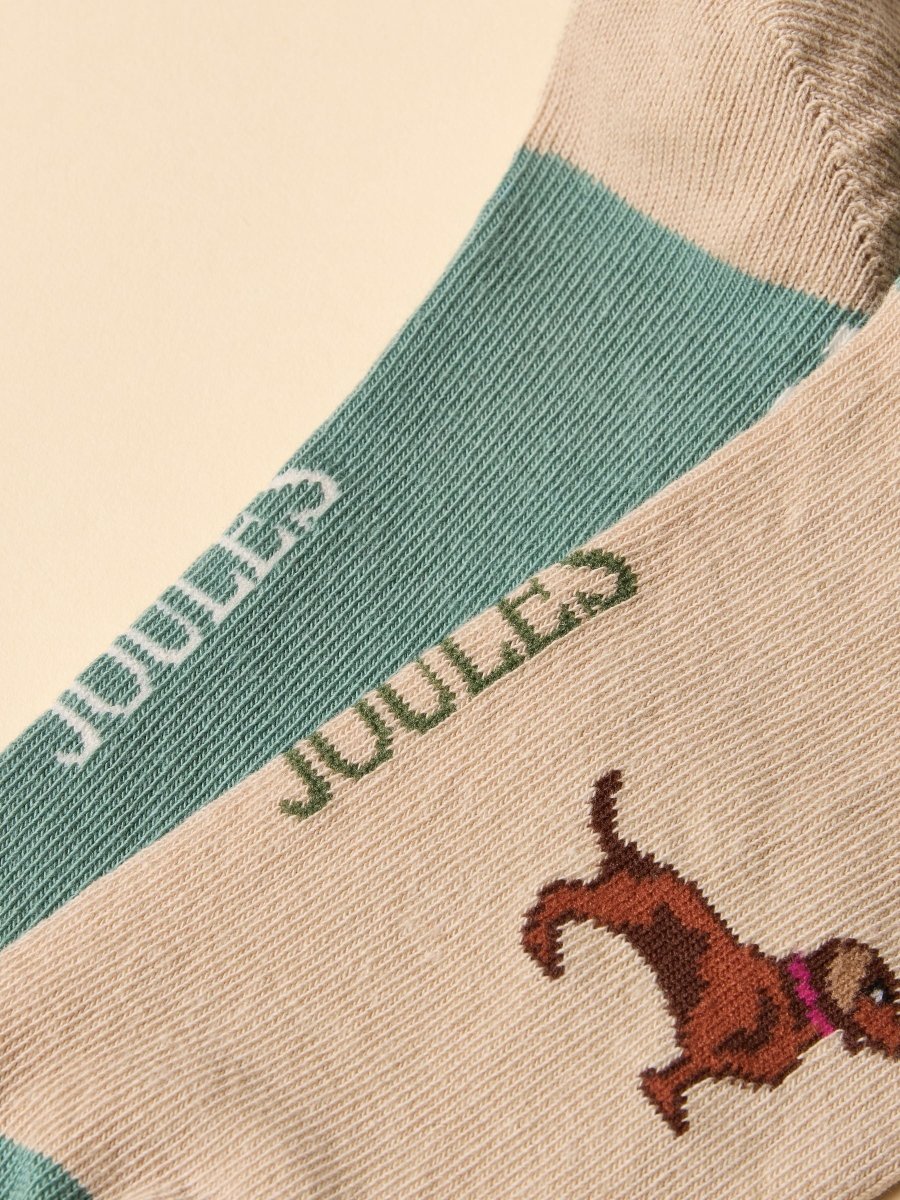 Everyday Khaki/Cream 2 Pack Socks - RUTHERFORD & Co