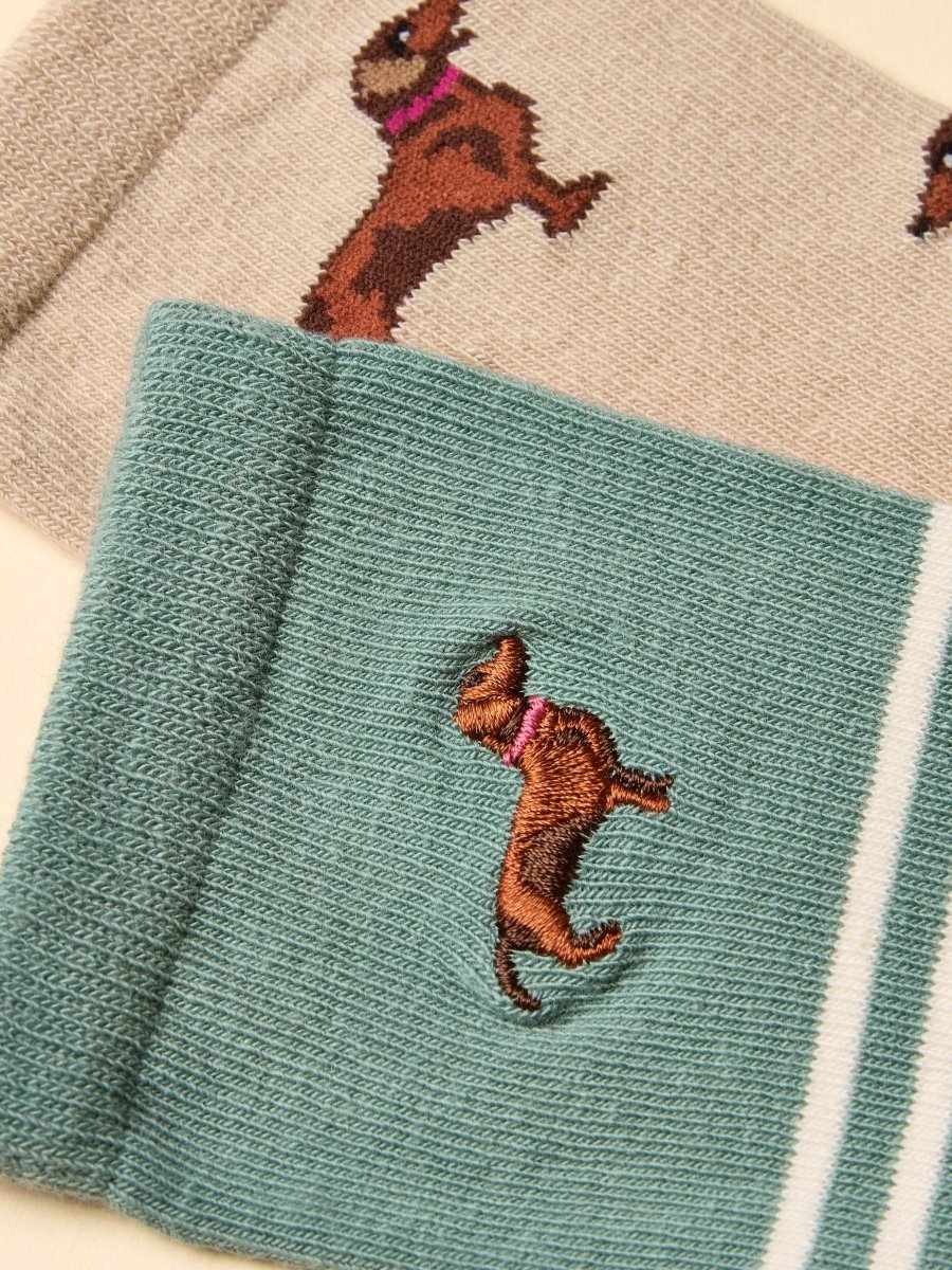 Everyday Khaki/Cream 2 Pack Socks - RUTHERFORD & Co