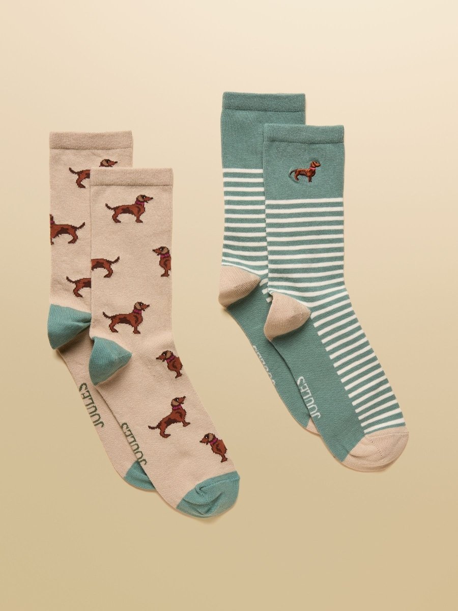 Everyday Khaki/Cream 2 Pack Socks - RUTHERFORD & Co
