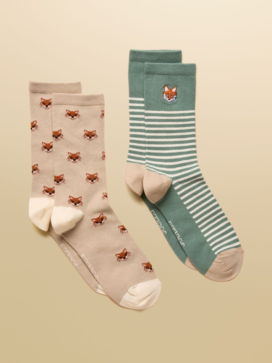 Everyday Khaki/Stone 2 Pack Socks - RUTHERFORD & Co