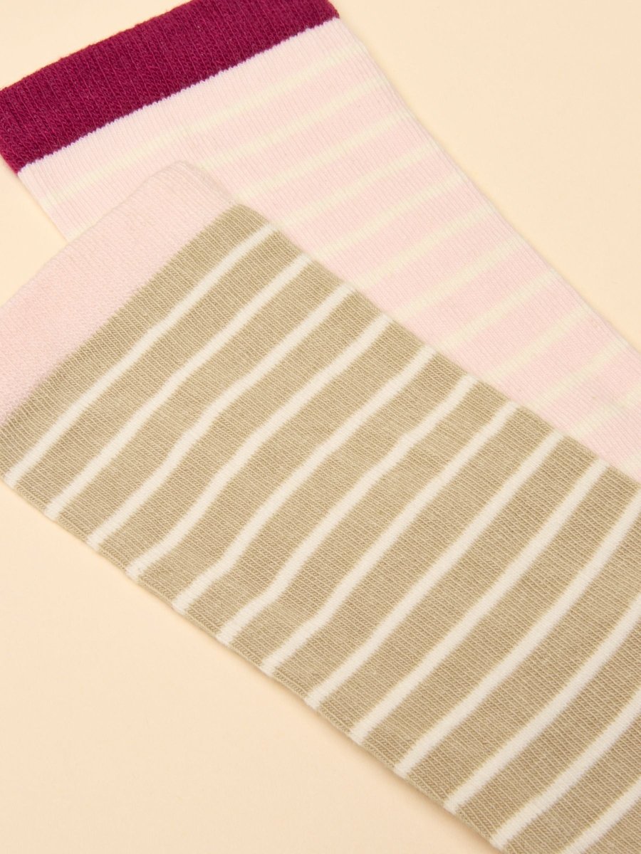 Everyday Multi Ecru 2 Pack Cotton Blend Socks - RUTHERFORD & Co