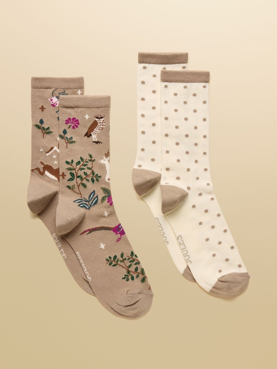 Everyday Multi Neutral 2 Pack Socks - RUTHERFORD & Co