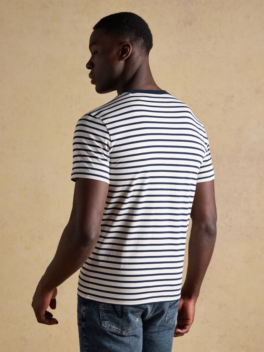 Everyday Navy & White Stripe Classic Fit Cotton T-Shirt - RUTHERFORD & Co