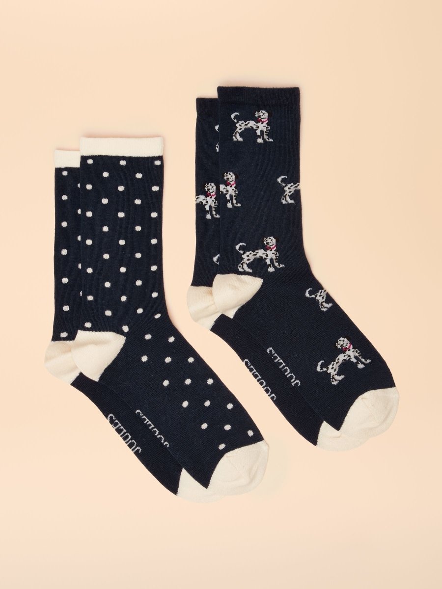 Everyday Navy/Oatmeal 2 Pack Socks - RUTHERFORD & Co