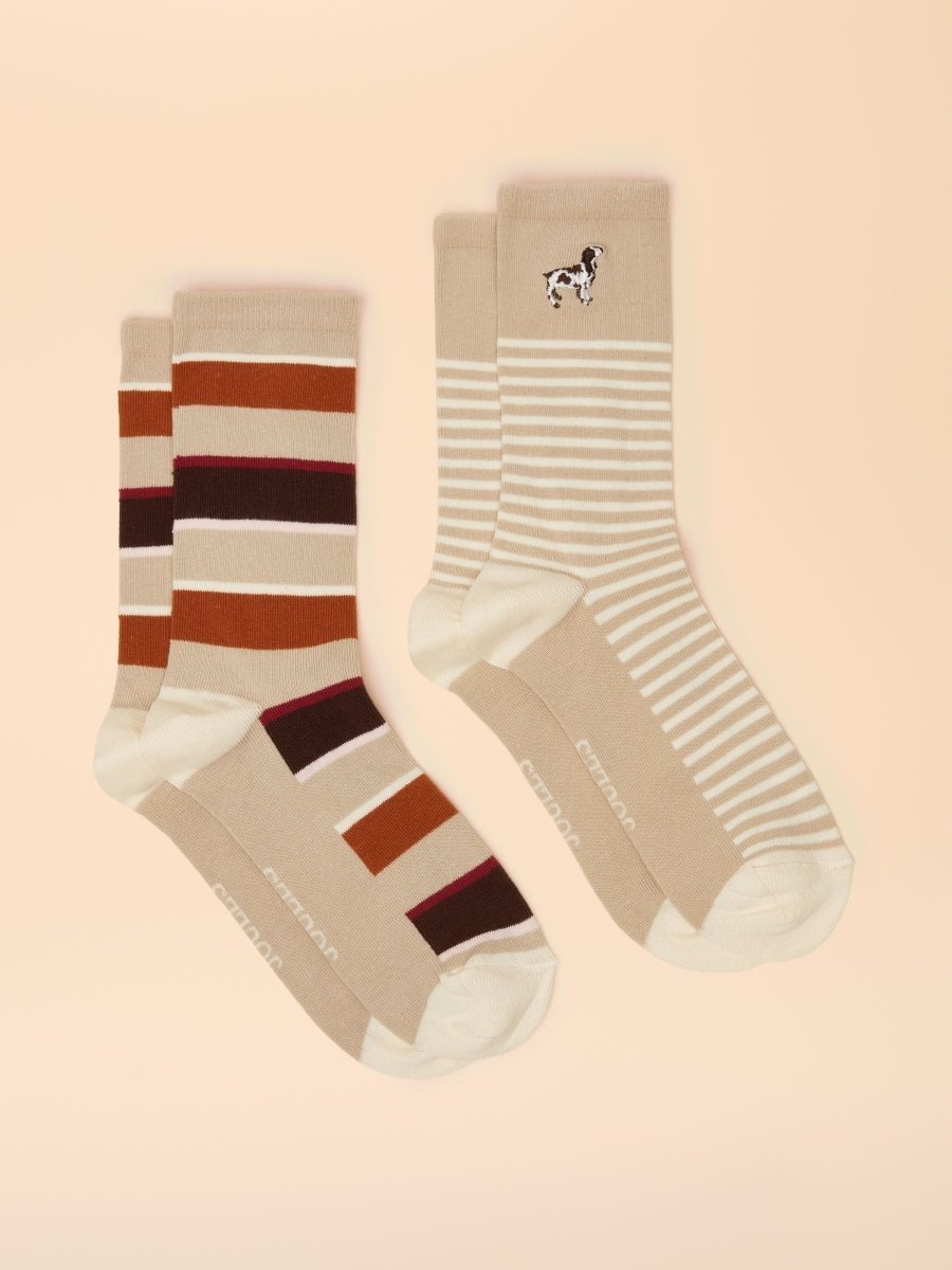Everyday Orange/Neutral 2 Pack Socks - RUTHERFORD & Co