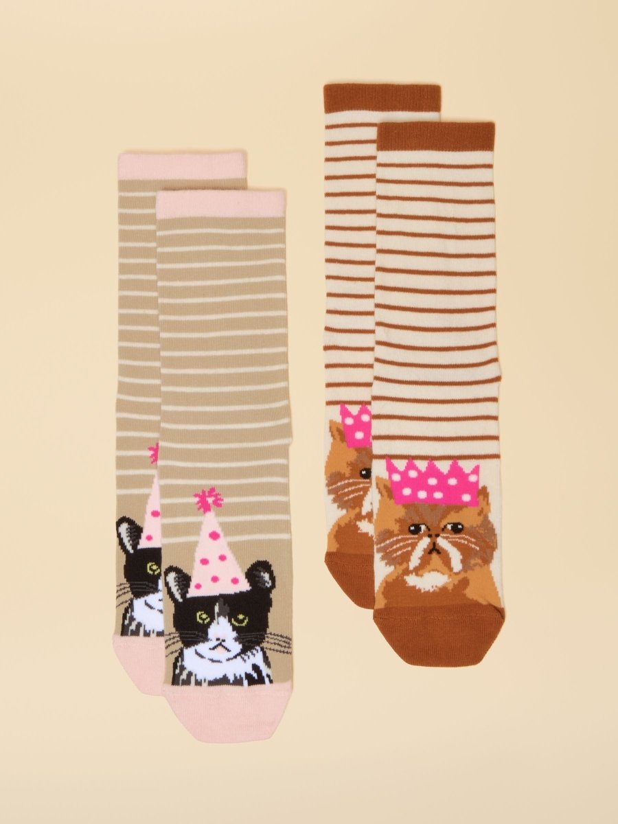 Everyday Orange/White 2 Pack Cotton Blend Socks - RUTHERFORD & Co
