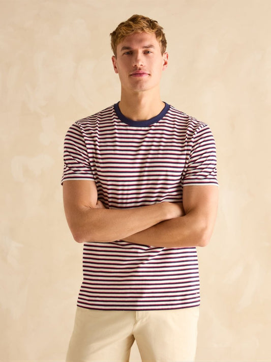 Everyday Red Stripe Crew Neck T-Shirt - RUTHERFORD & Co