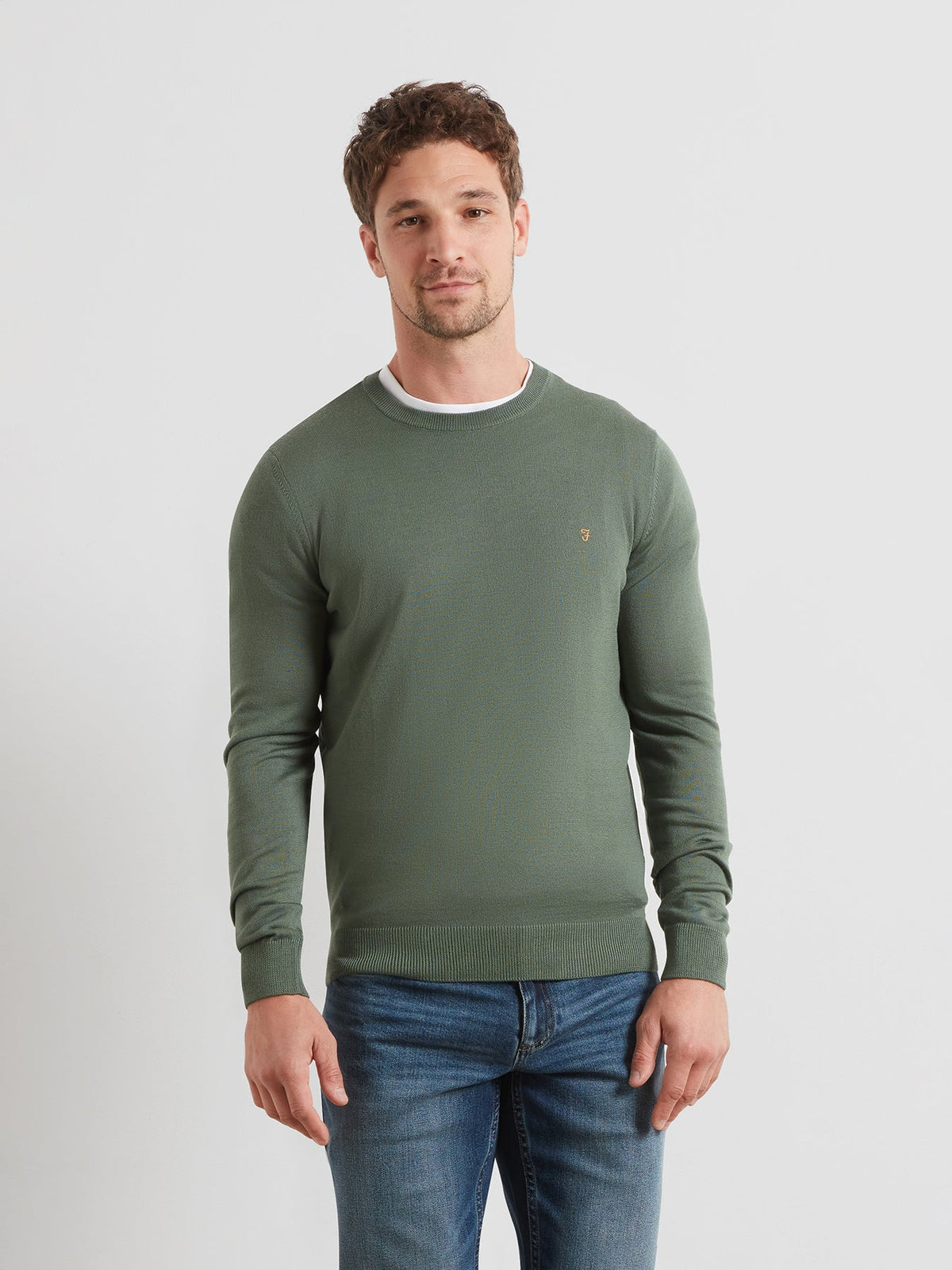 Mullen Merino Wool Crew Neck Sweater In Rosemary