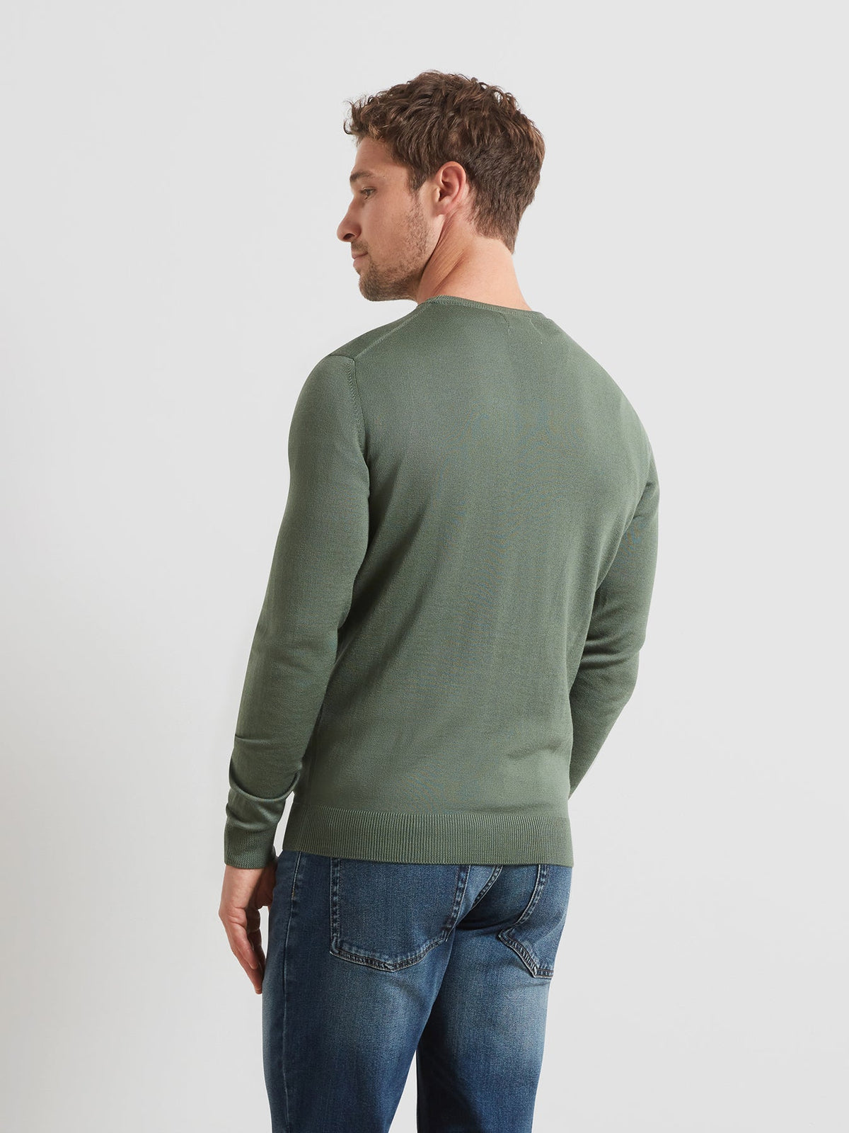 Mullen Merino Wool Crew Neck Sweater In Rosemary