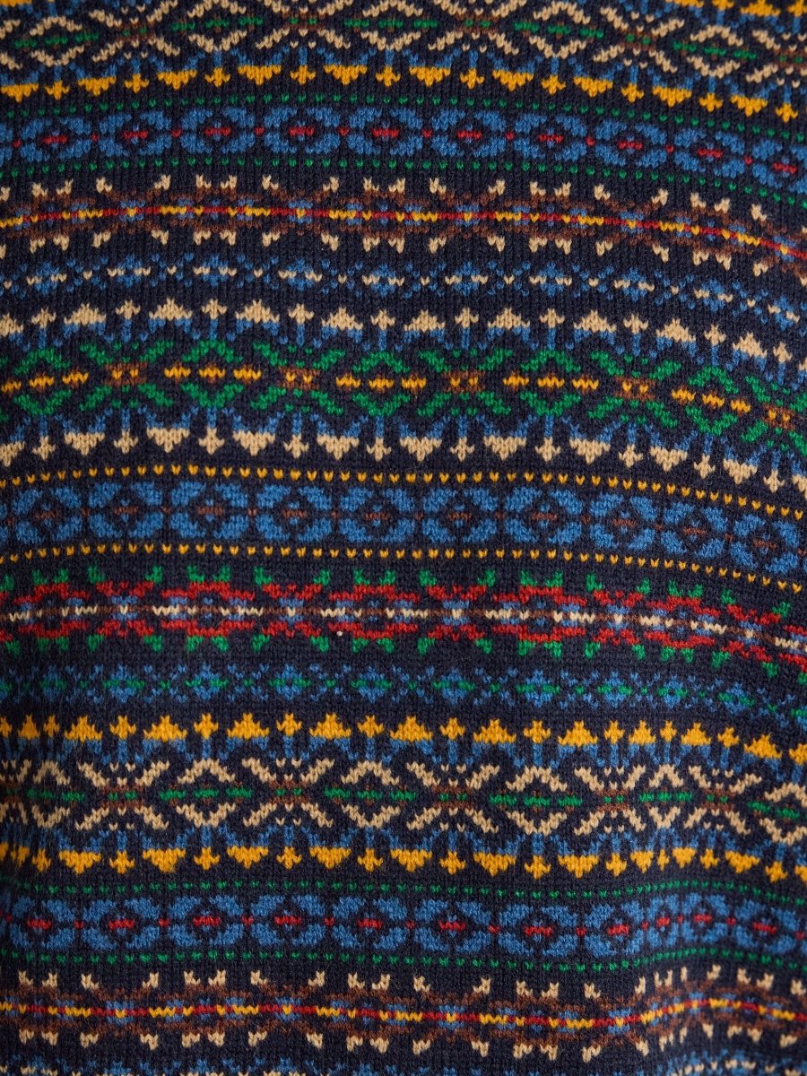 Fair Isle Crew Neck Jumper - Navy Multi - RUTHERFORD & Co