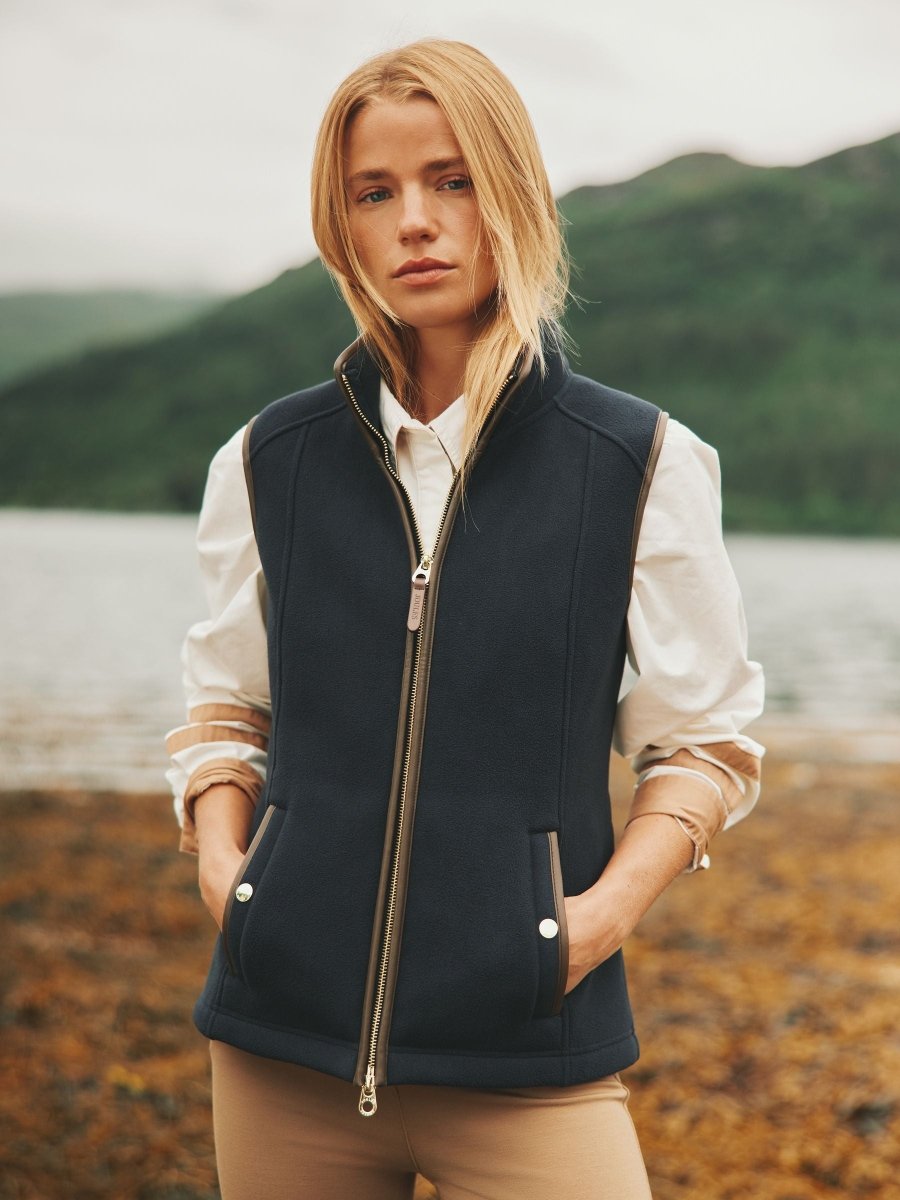 Fairbourne Navy Fleece Gilet - RUTHERFORD & Co