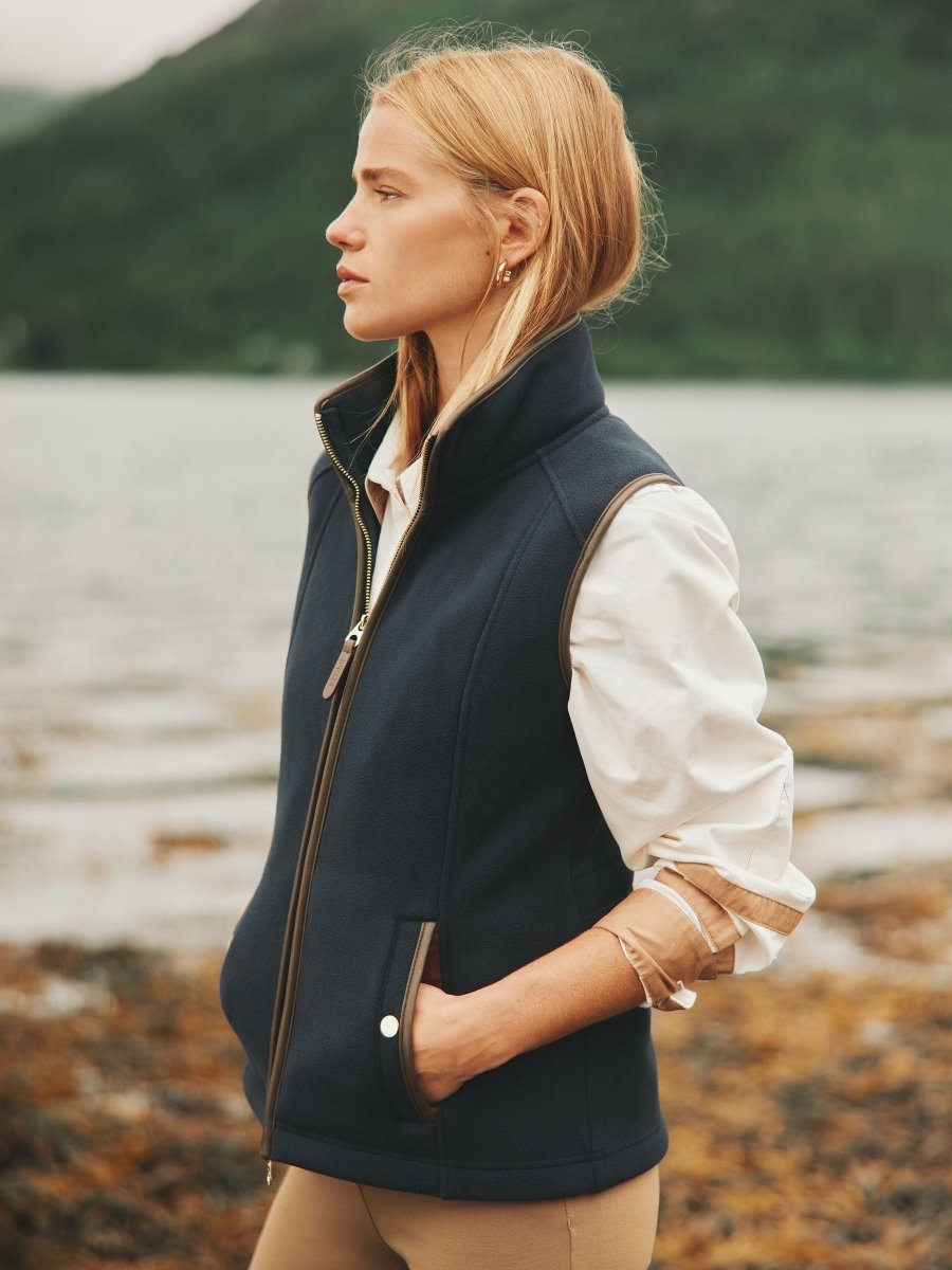Fairbourne Navy Fleece Gilet - RUTHERFORD & Co