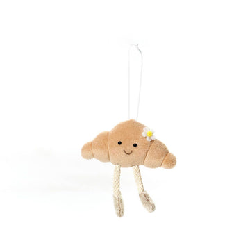 Farmhouse Bunny Polyester Velour Croissant Hanger with Dangly Legs and Daisy - RUTHERFORD & Co
