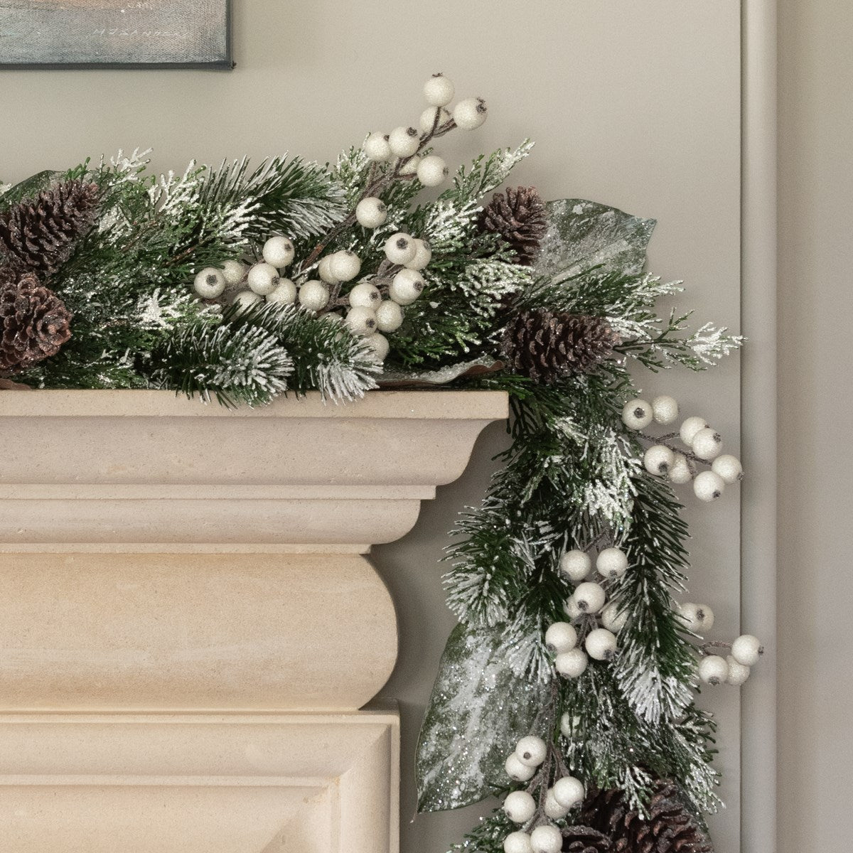 Faux Collyweston Snowy Berry Christmas Garland - RUTHERFORD & Co