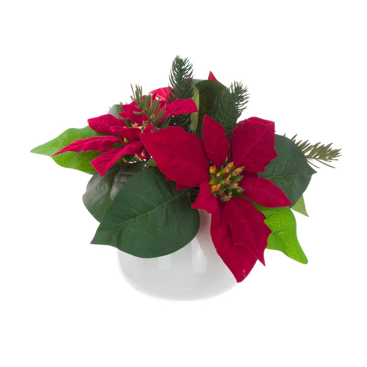 Faux Poinsettia in Ceramic Pot - RUTHERFORD & Co