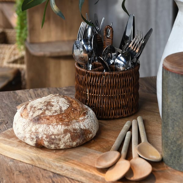 Faux Rattan Utensil Holder - RUTHERFORD & Co