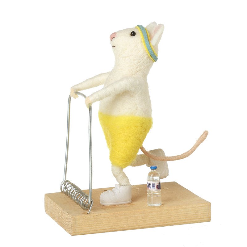 Felt Mouse On Treadmill Decoration - RUTHERFORD & Co