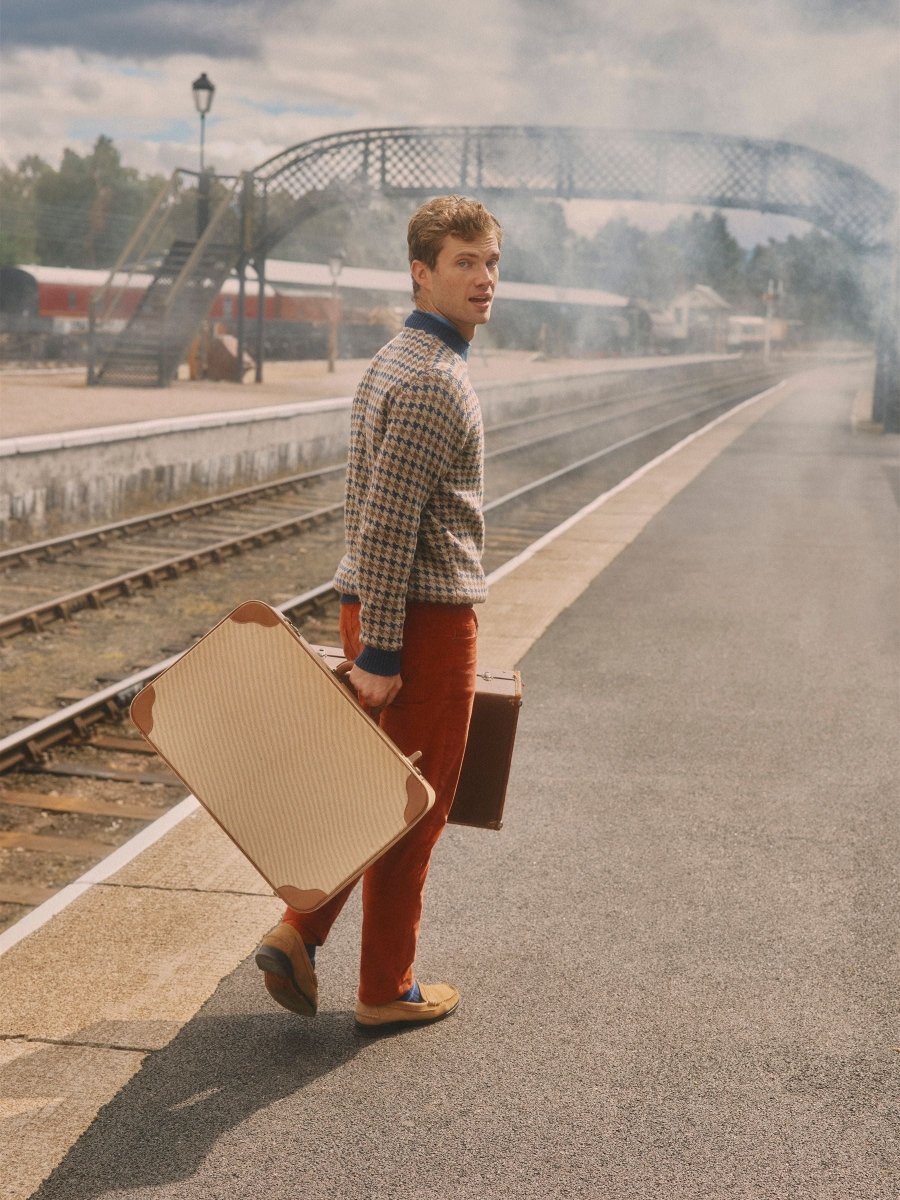 Ferguson Wool - Rich Oatmeal Houndstooth Jumper - RUTHERFORD & Co