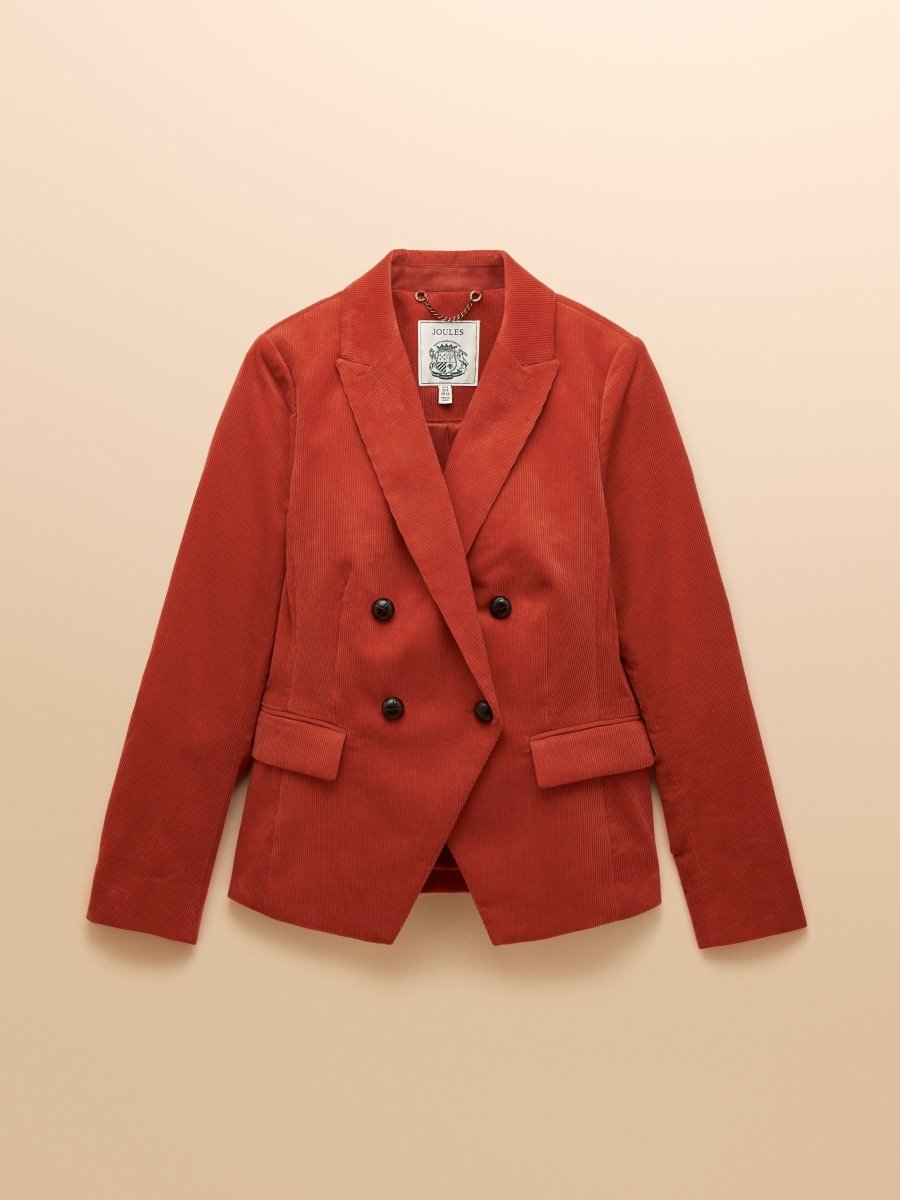 Fernhill Orange Corduroy Double Breasted Blazer - RUTHERFORD & Co