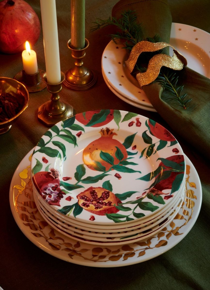 Festive Pomegranate Medium Dinner Plate, 8.5 Inch - RUTHERFORD & Co