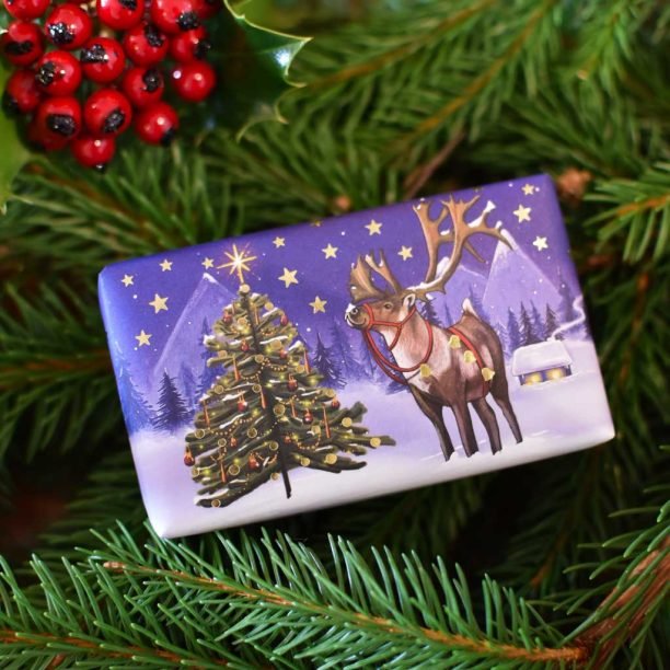 Festive Soap Bar 190g - Christmas Reindeer - RUTHERFORD & Co