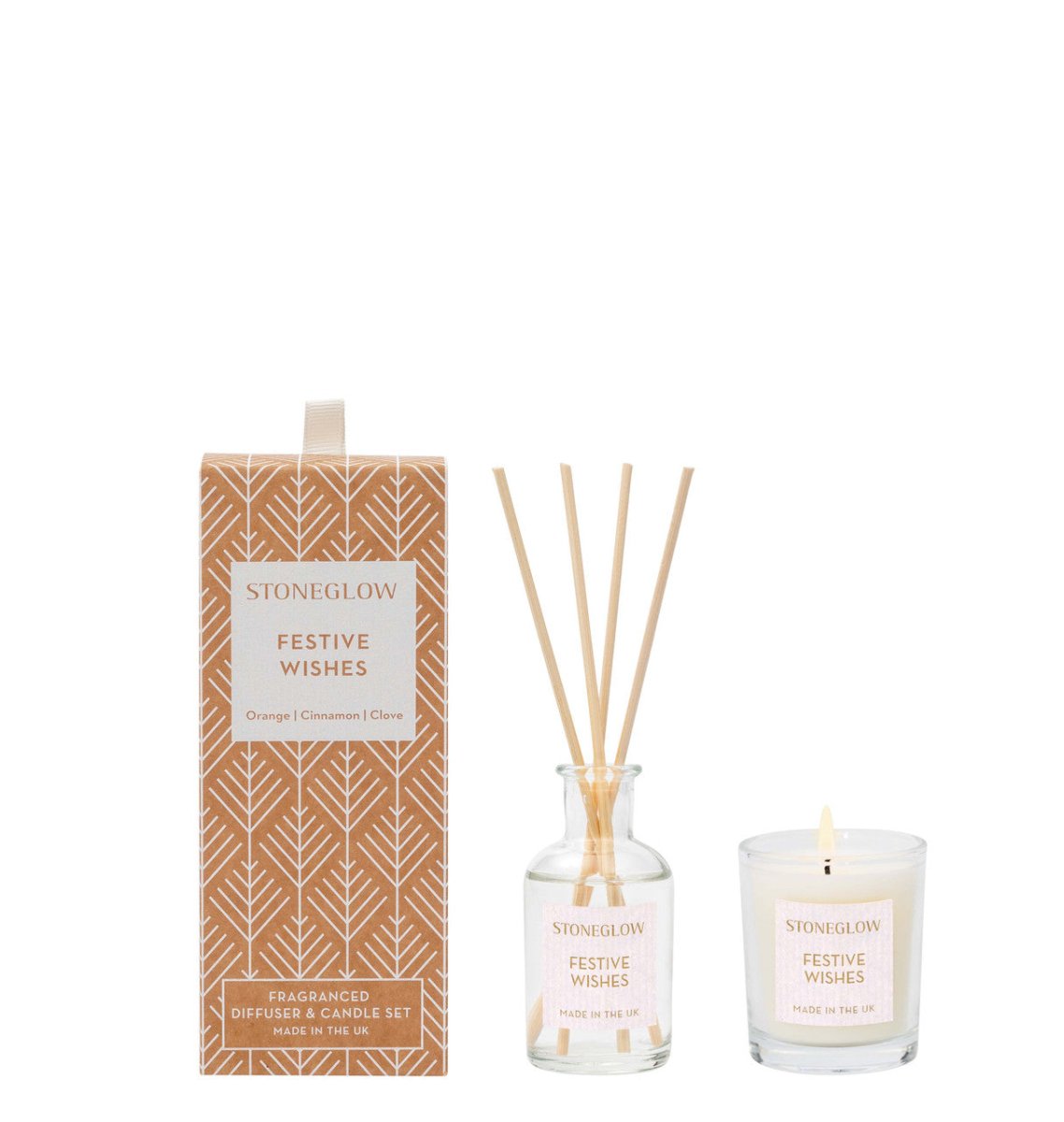 Festive Wishes - Scented Mini Gift Set (soy candle & reed diffuser) - RUTHERFORD & Co