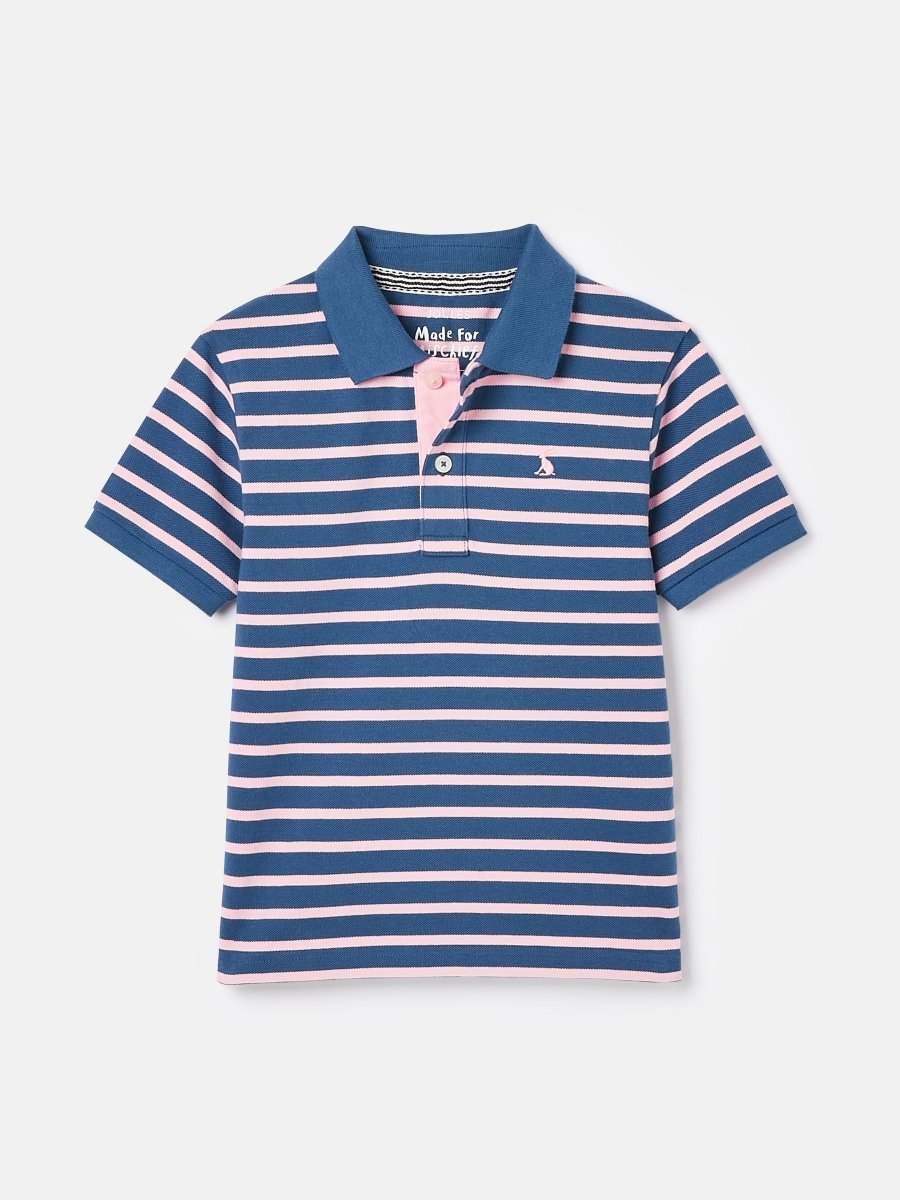 Filbert Pink Striped Pique Cotton Polo Shirt - RUTHERFORD & Co